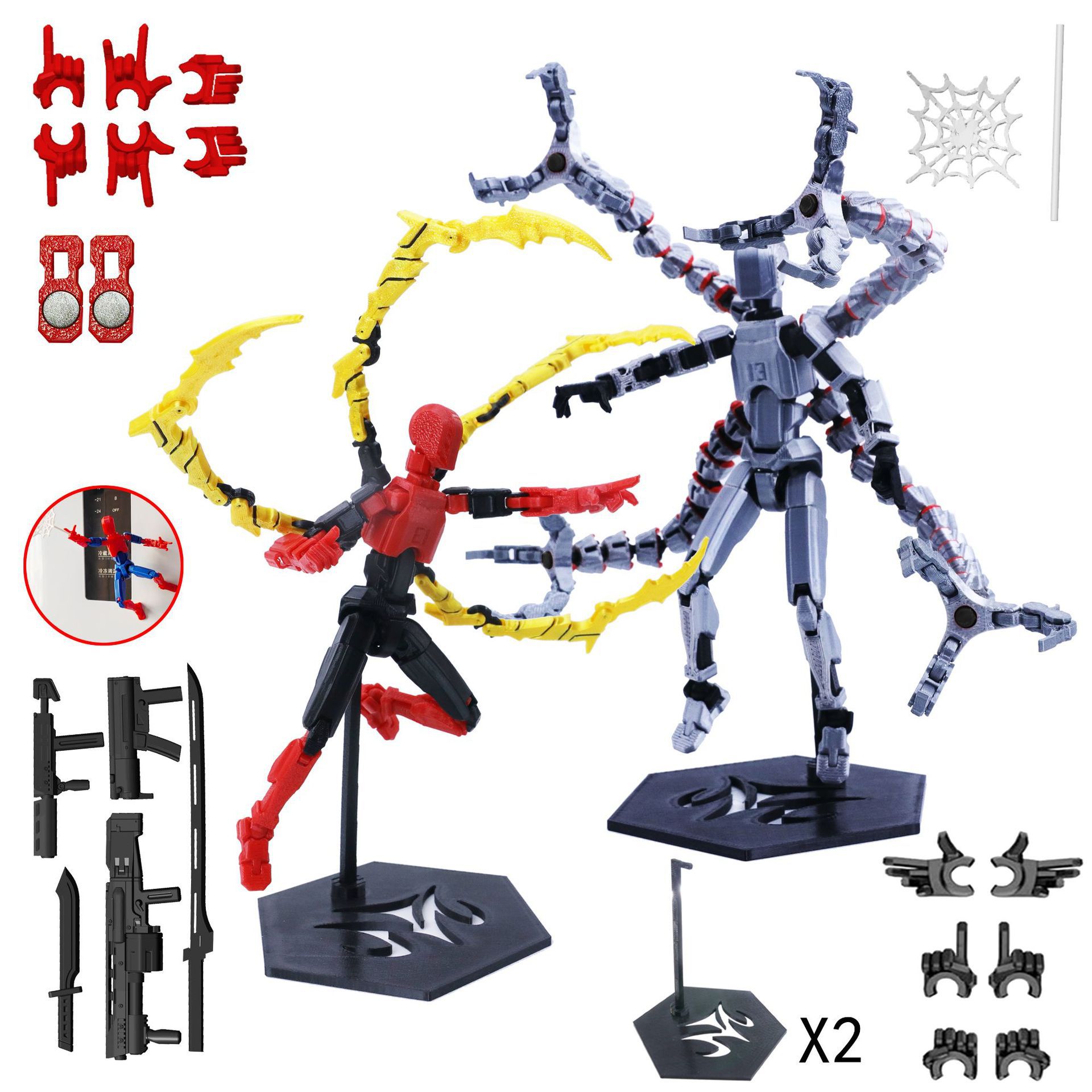 3D Printing Joint - 3D プリントロボットモデルおもちゃ可動関節関節式ダミー置物ロボットアクションフィギュア長い触手アクセサリーギフト