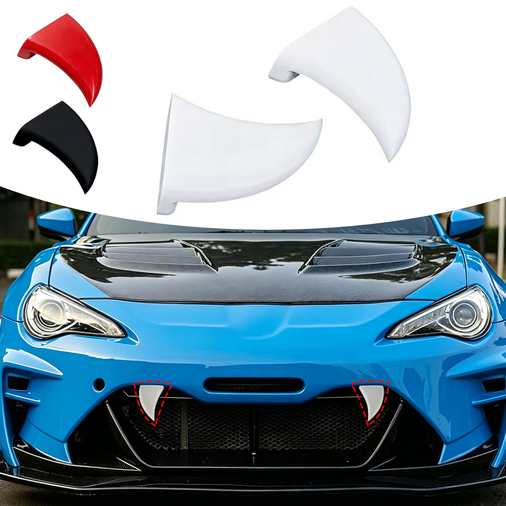 3D Printing Car - 2個入り 車のフロントグリル スタイリング装飾アクセサリー 3Dプリント歯型装飾 自動車バンパー外装改造 ハロウィン用
