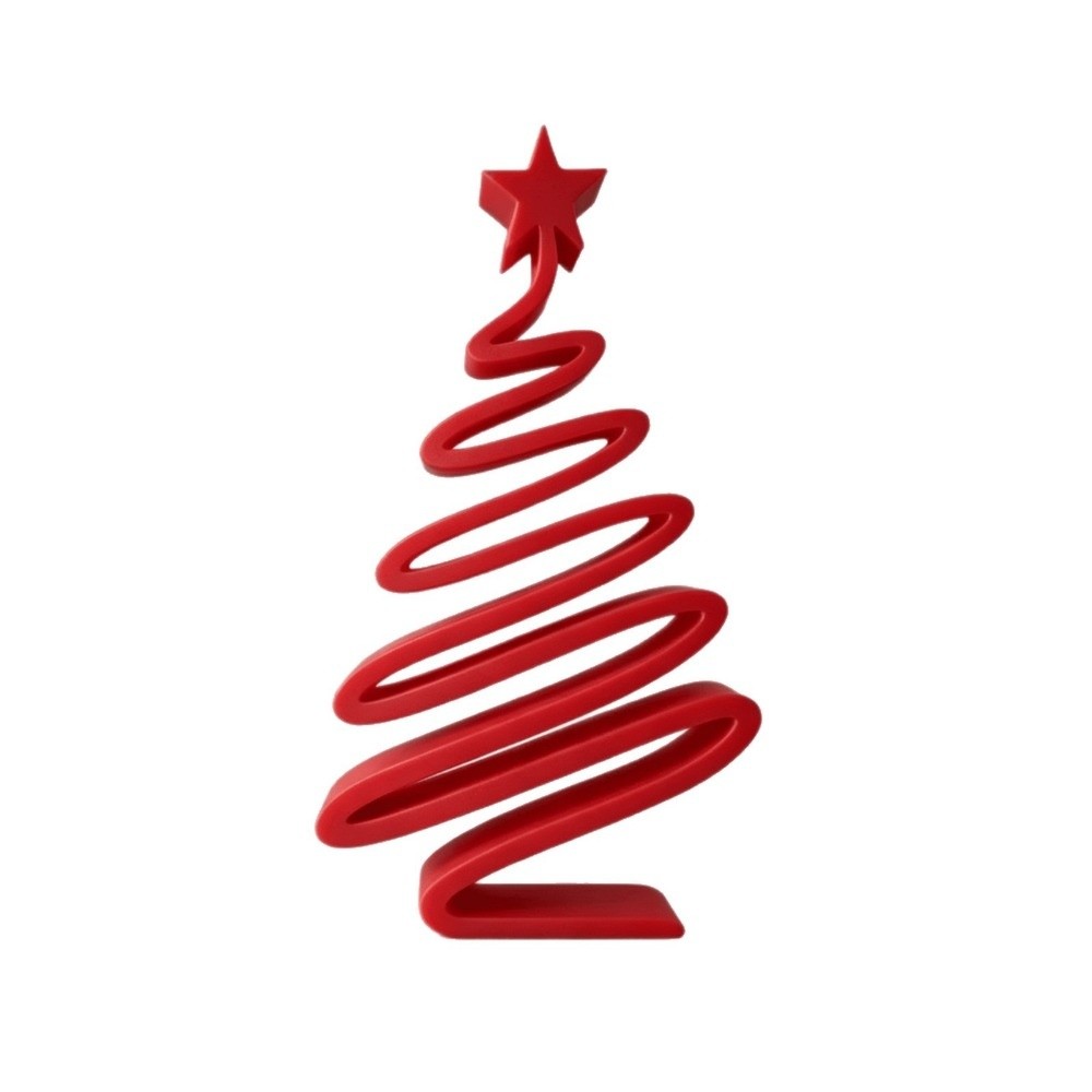3D Printing Xmas Ideas - 3Dプリントで作られたクリスマスオーナメント。らせん状のデザインで、芸術的なクリスマスツリーの飾りとして最適。中空の不規則な形状で、クリスマスギフトとしても喜ばれるでしょう。