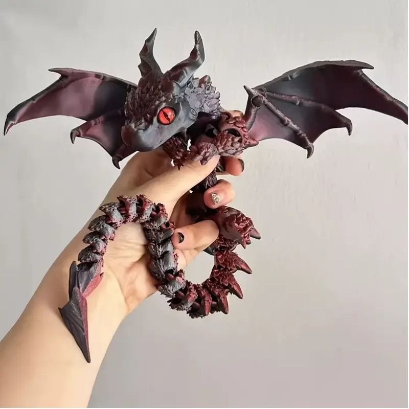 3D Printing Online Service - 3Dプリントされた翼、ドラゴン、ドラゴンと卵、オンラインセレブのクリエイティブな装飾品、手作りのギフト、Loong Creative。