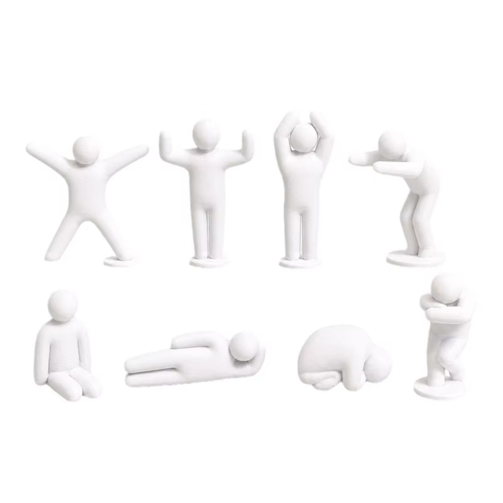 3D Printing Figure - パーティーギフト ペイント可能なメカオーナメント 未塗装人間フィギュア 3Dプリントフィギュア 無地の白い多ポーズフィギュア DIYアート