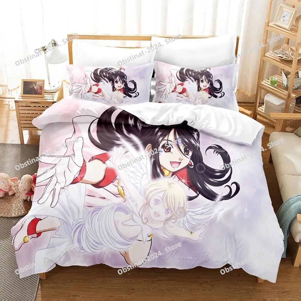 3D Printing Quilting - 3Dプリントアニメ「オーマイゴッド！」寝具セット、プリントベッドセット、布団カバー、シーツ、枕カバー、ベッド用ソフトキルトカバー、フル/クイーン/キングサイズ