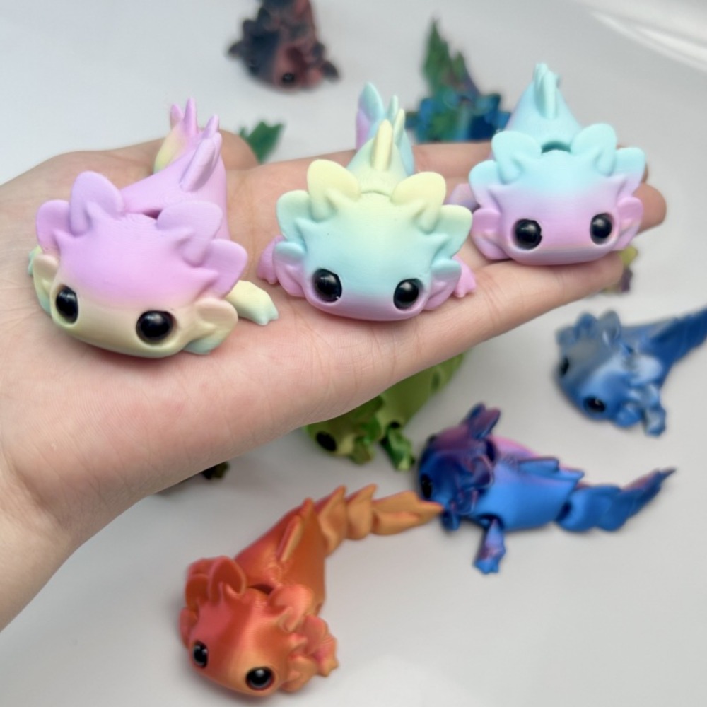 3D Printing Liquid - 3D プリントサラマンダーフィギュアおもちゃマルチジョイント可動シミュレーション目ホームアクセサリー子供ギフトリビングルームの装飾