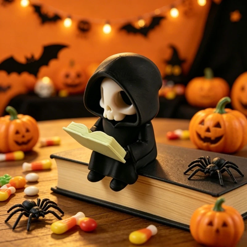 3D Printing Ghosting - ハロウィーンの装飾品、クリエイティブな漫画風ゴシックデザインの立体プリント製、可愛らしいお化けのオーナメント、骸骨の模型、ホームパーティーの装飾やプレゼントに。