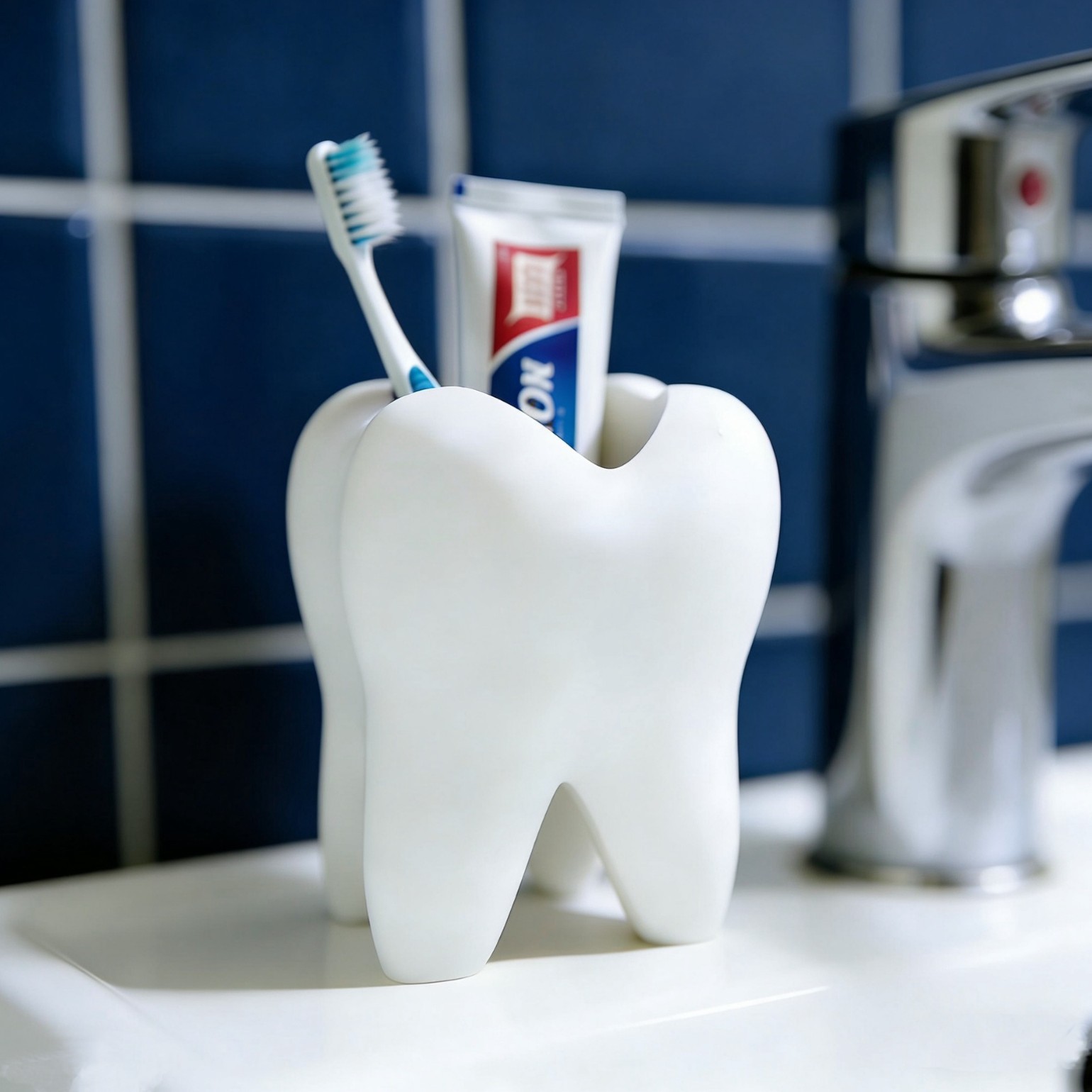 3D Printing Tooth - 3Dプリント歯型オーガナイザーホルダー、歯ブラシ、化粧ペン、バスルームデスクトップデコレーション、ユニークなホームデコレーション収納棚