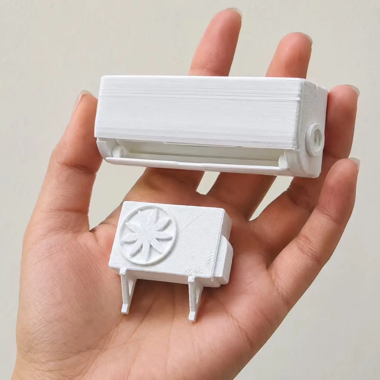 3D Printing Plastic - 2ピース/1セット 3Dプリント製ミニスプリット型エアコンユニット、ドールハウスのヴィラ風景アクセサリー、シーン撮影用小道具