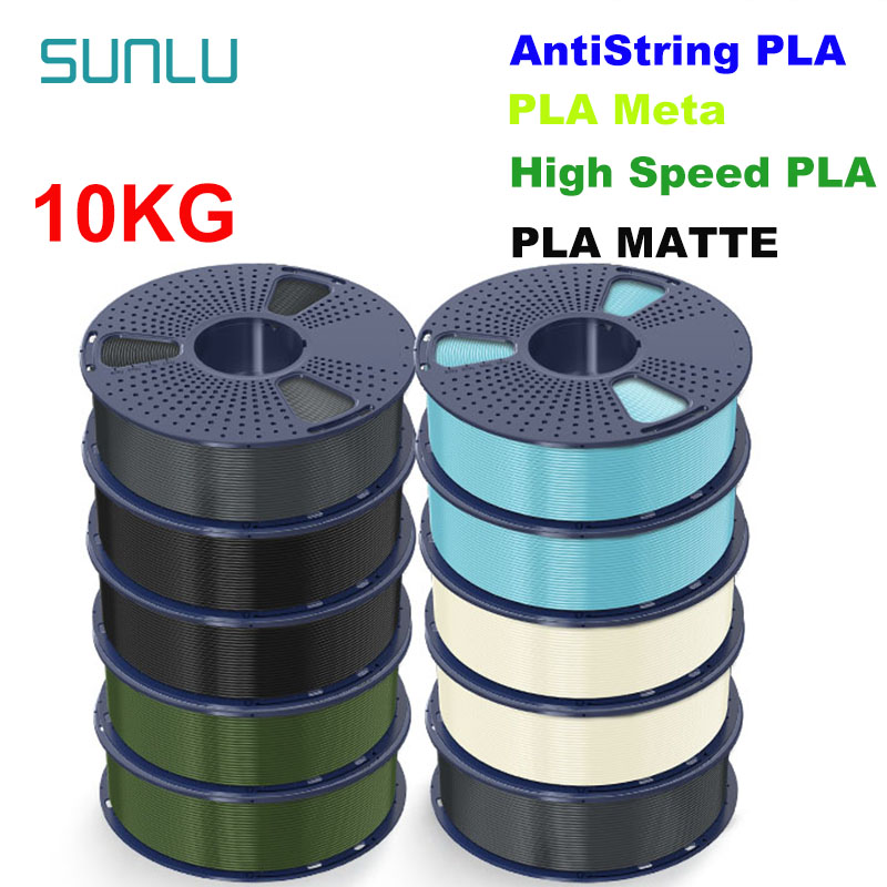 Abs Filament Spool - Sunlu-3dプリンター用フィラメント,apla,pla,meta,高速,pla,matt,filamnet,1.75mm, 10ロール,1kg,巻き