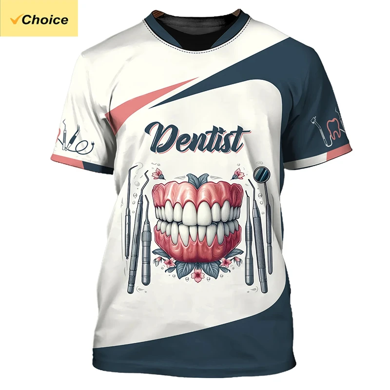 2025年 メンズTシャツ 歯 3Dプリント デイリーTシャ - 3D Printing Tooth のレビューと価格