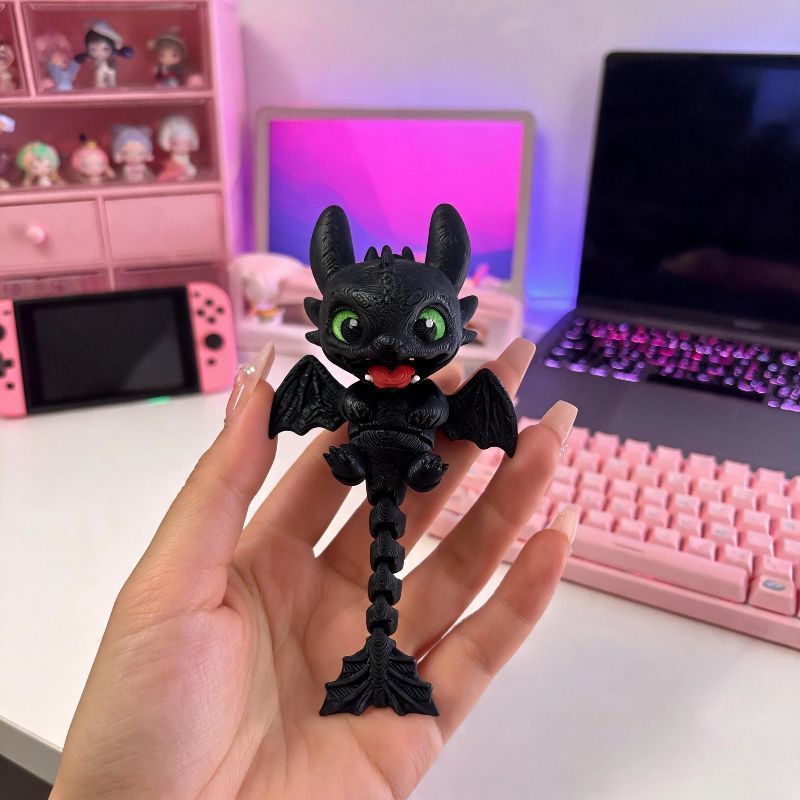 3Dプリント製の関節付きドラゴンペンダント ナイト・フューリ - 3D Printing Figure のレビューと価格