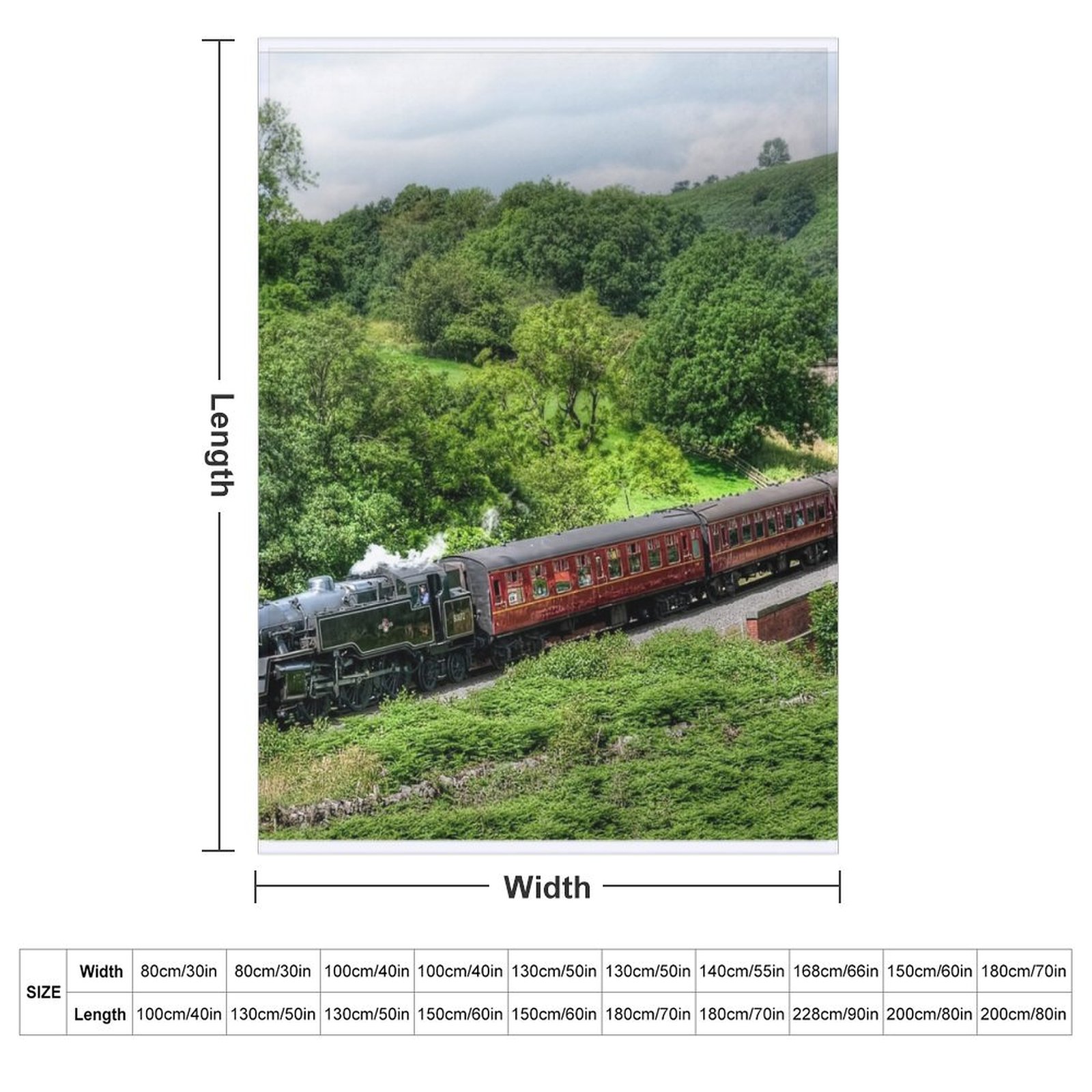 ノースヨークシャー・ムアーズ鉄道柄の装飾用ラグジュアリーソフ - 3D Printing Yorkshire のレビューと価格