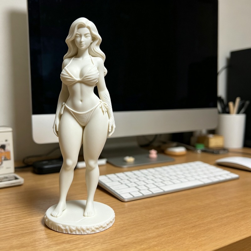 3Dプリント製の巻き髪女性アート彫刻、小型樹脂製デスクトップ - 3D Printing Liquid のレビューと価格