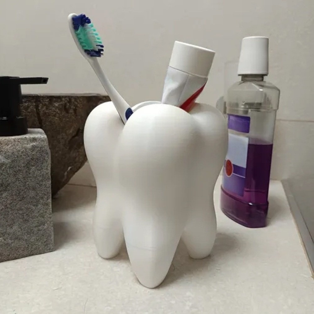 多機能3Dプリント歯ブラシホルダー ホワイト クリエイティブ - 3D Printing Tooth のレビューと価格