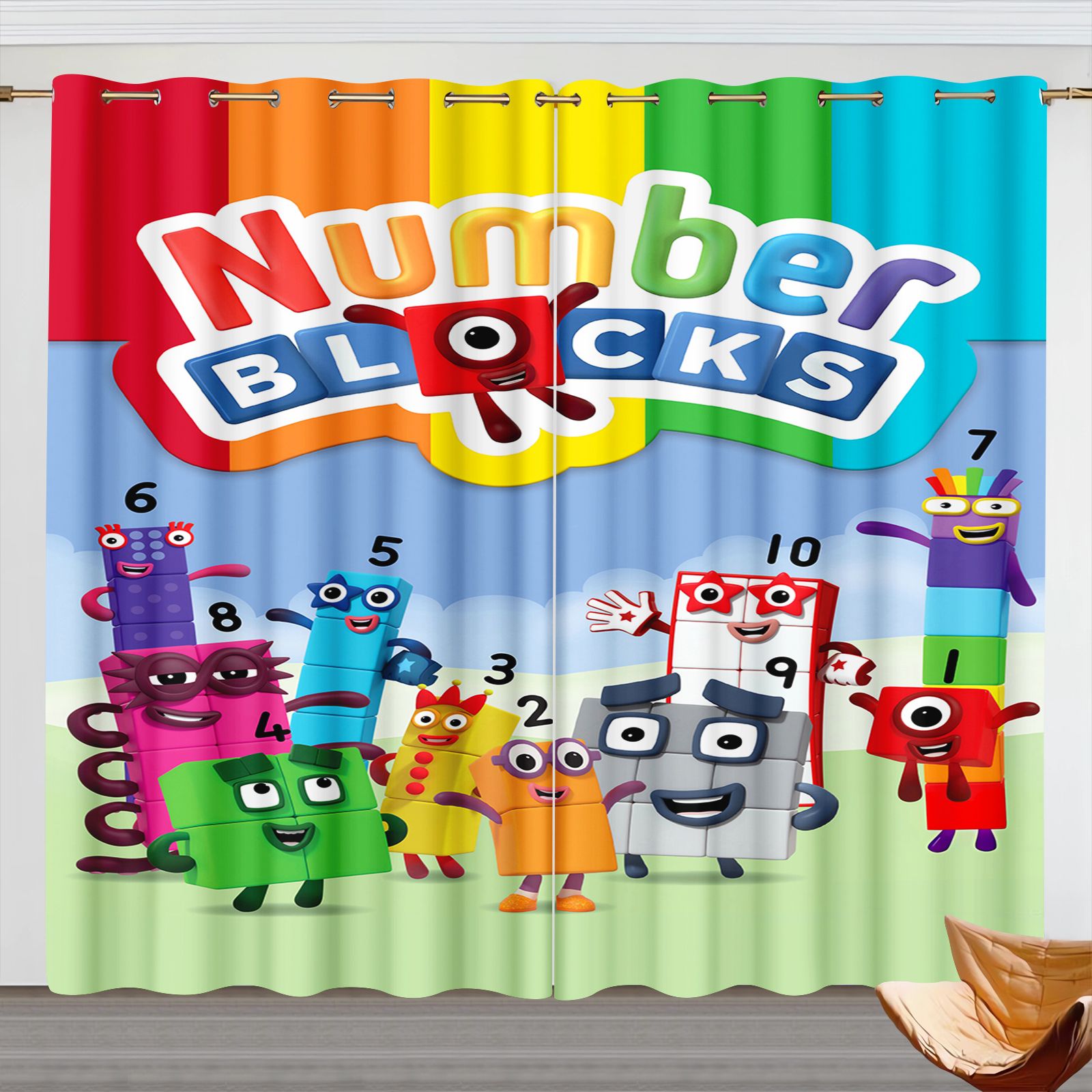 ナンバーブロック漫画カーテン、子供部屋遮光カーテン、3Dデジ - 3D Printing Examples のレビューと価格