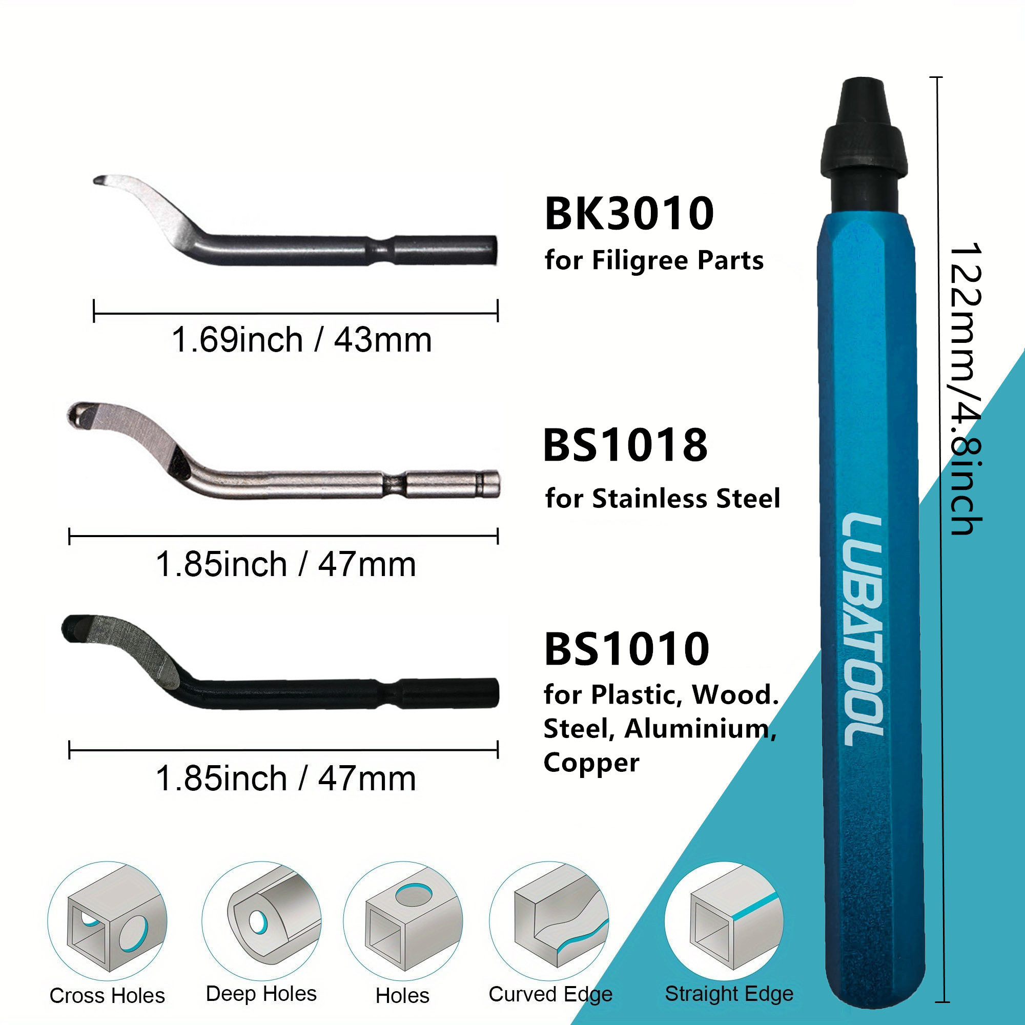 LUBATOOL バリ取りツール 11 HSS 鋼刃付き、3 - 3D Printing Files のレビューと価格