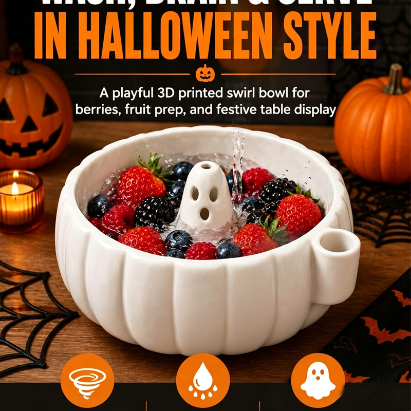 ハロウィン パンプキンゴースト スワール 3Dプリントボウル - 3D Printing Ghosting のレビューと価格