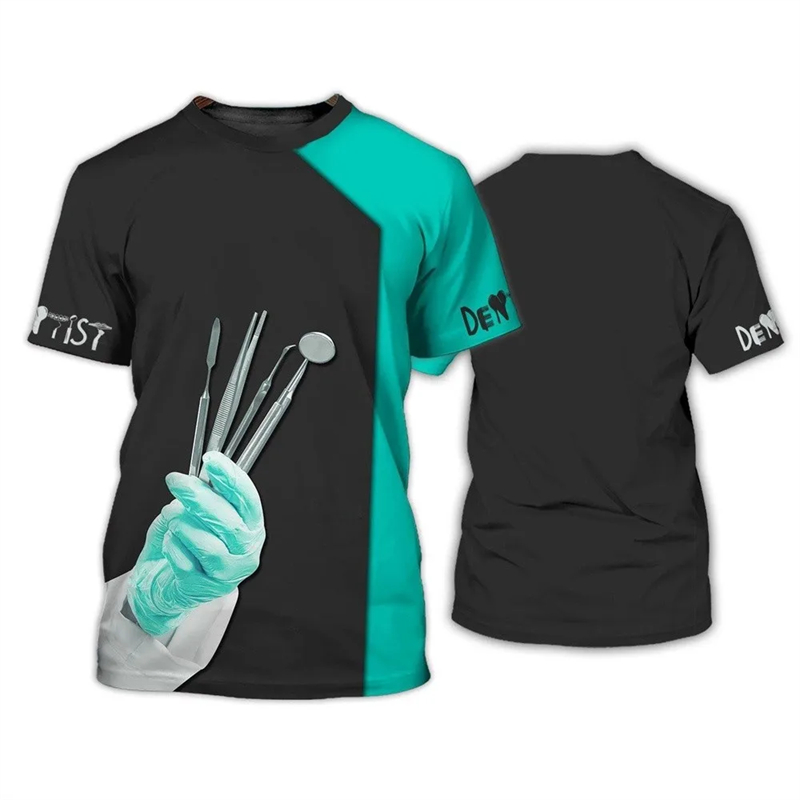 メンズ半袖Tシャツ,カジュアル,ストリートウェア,3Dプリン - 3D Printing Tooth のレビューと価格