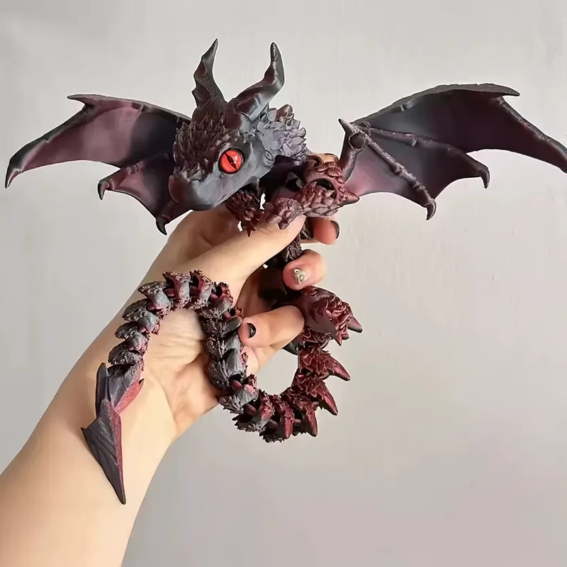 3Dプリント翼付きキャリッジドラゴンフィギュア、ランダムな目 - 3D Printing Liquid のレビューと価格