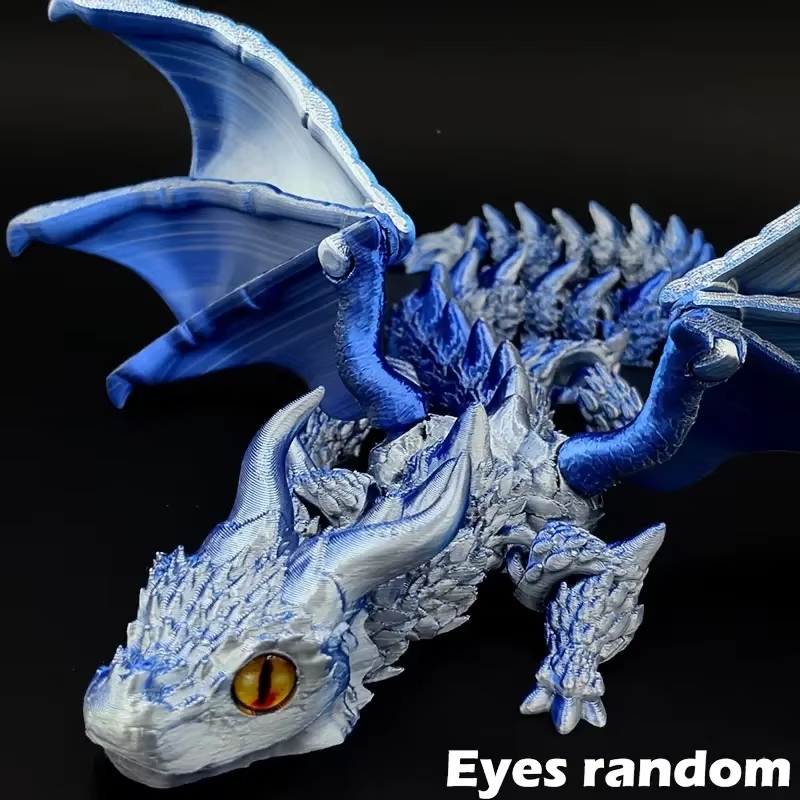 3Dプリント翼付きキャリッジドラゴンフィギュア、ランダムな目 - 3D Printing Liquid のレビューと価格