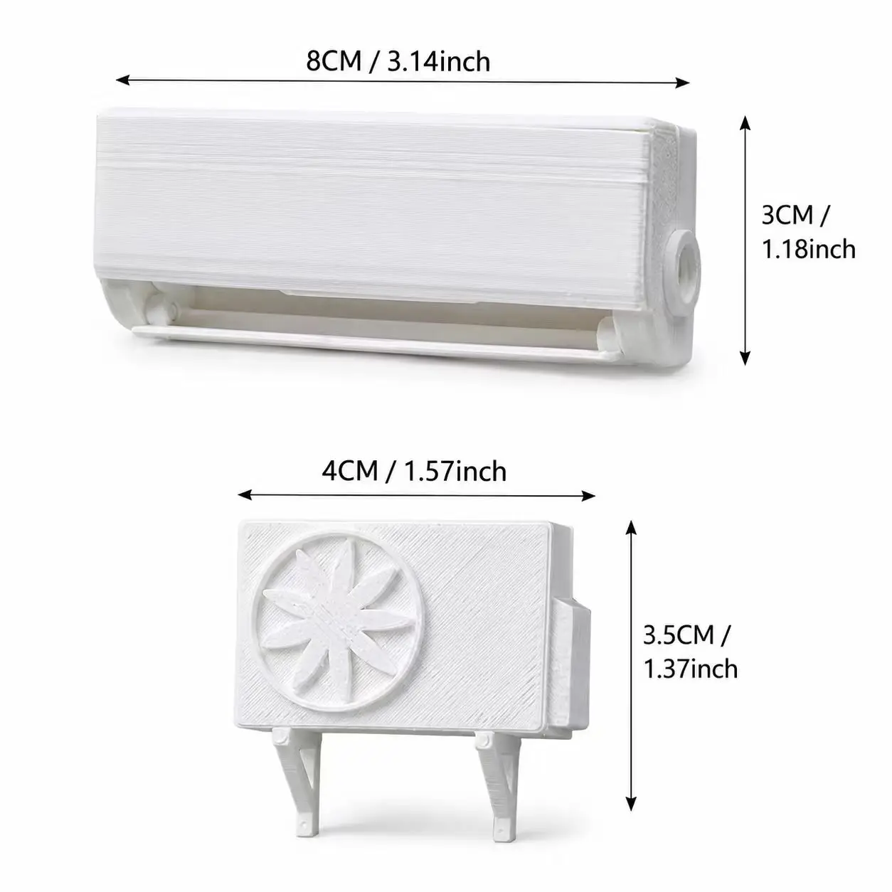 2ピース/1セット 3Dプリント製ミニスプリット型エアコンユ - 3D Printing Plastic のレビューと価格