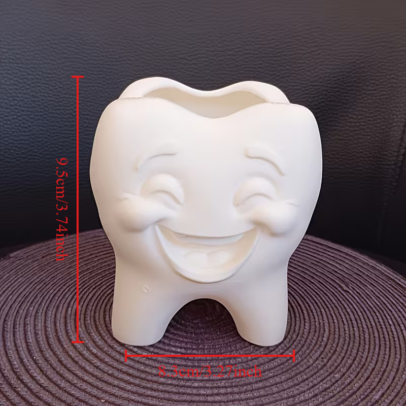 3Dプリント製ホルダー、漫画の歯型歯ブラシ収納ポット、クリエ - 3D Printing Tooth のレビューと価格