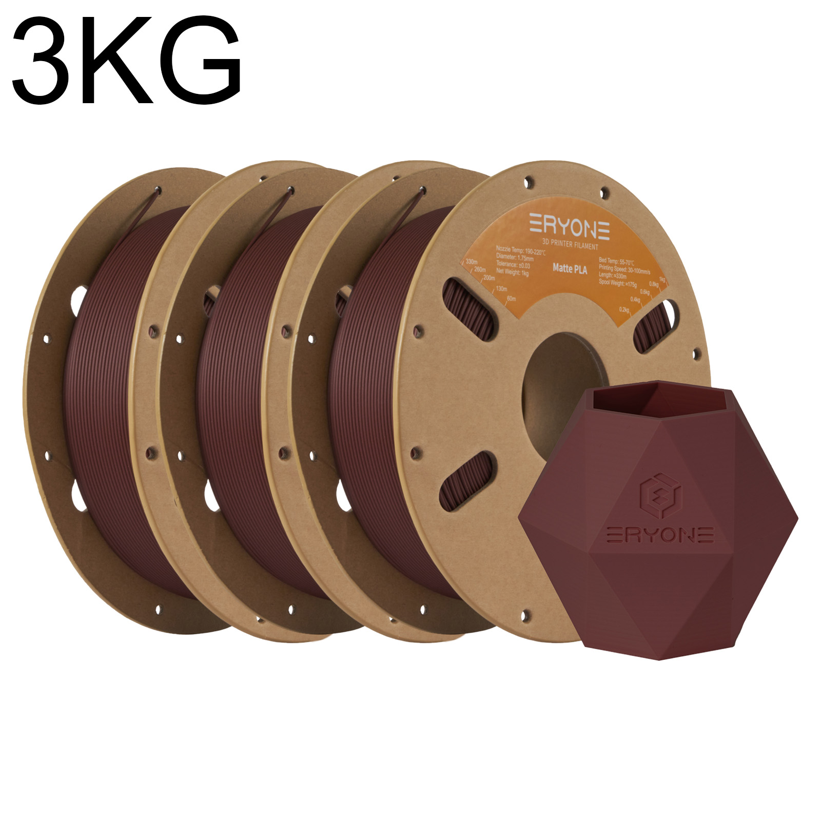 ERYONE 3KG マット/HSマット PLA 3Dプリン - 3D Printing Nylon Filament のレビューと価格