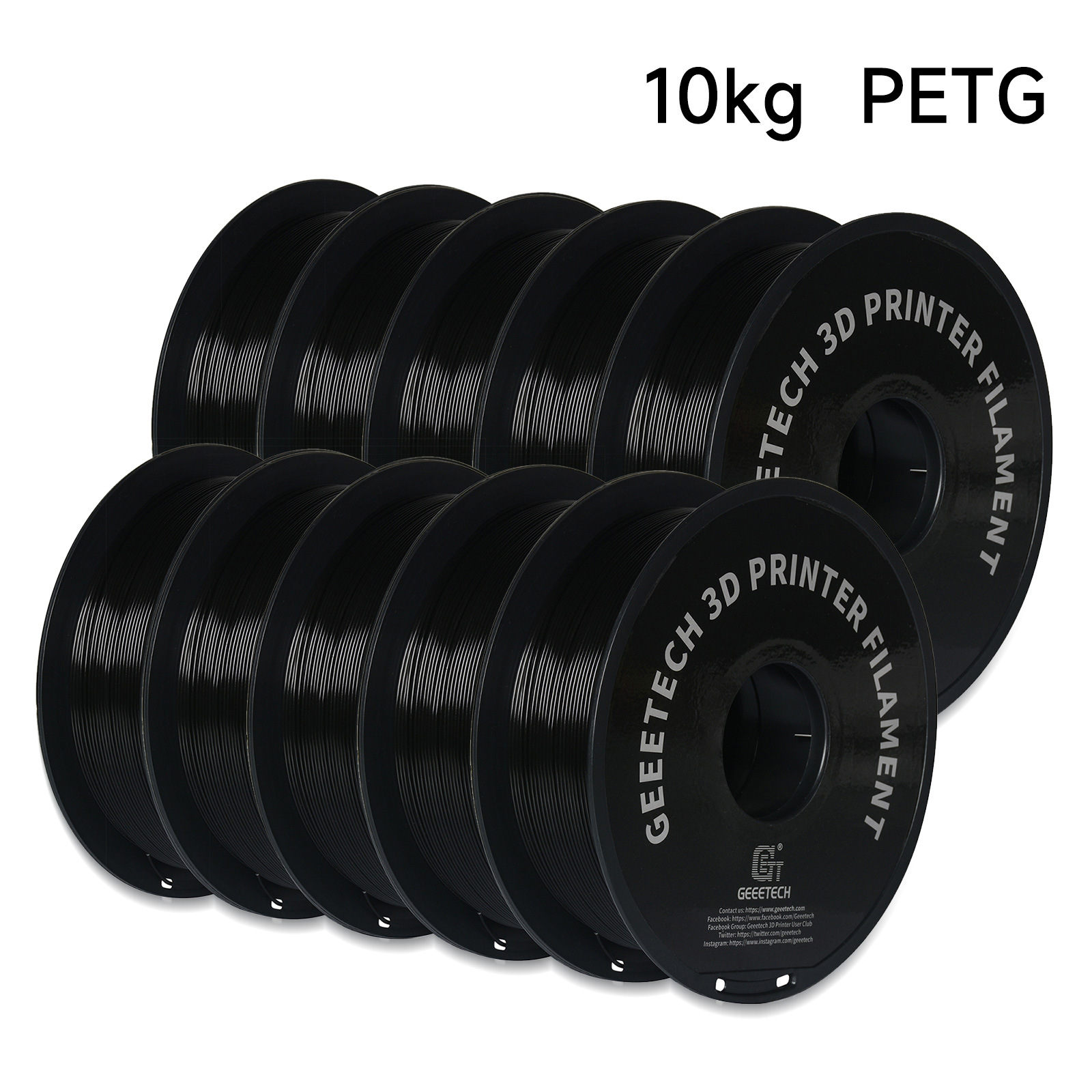 GEEETECH 10 キロ 1 箱マット/PETG/シルク - Abs Filament Spool のレビューと価格